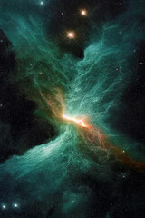 Space background. Nebula, stars, deep space. Science fiction nebula background