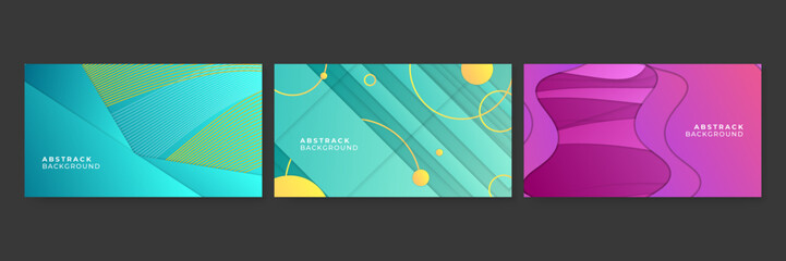 Set of abstract colorful presentation background