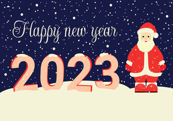 Fototapeta na wymiar Vector illustration of Santa Claus. New Year 2023