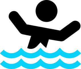Drowning man icons