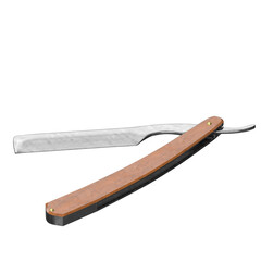 3d rendering illustration of a vintage straight razor