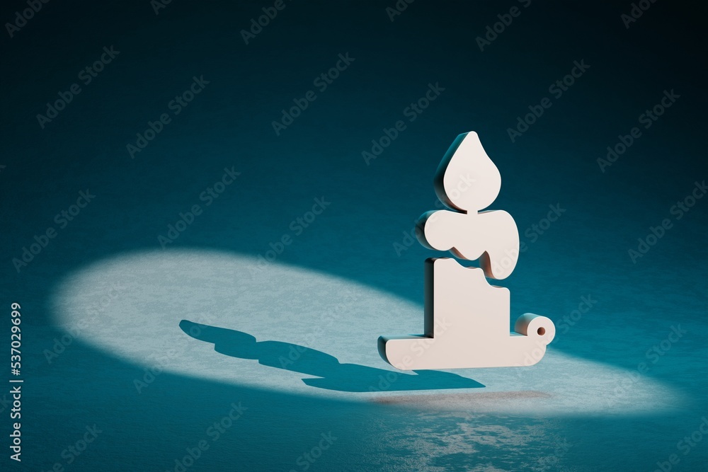 Aufkleber Beautiful abstract illustrations candel symbol icon on a dark blue background. 3d rendering illustration. Background pattern for design.