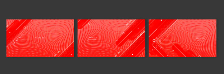 Set of abstract red presentation background