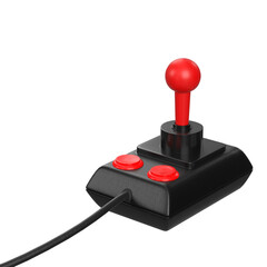 3d rendering illustration of a vintage joystick