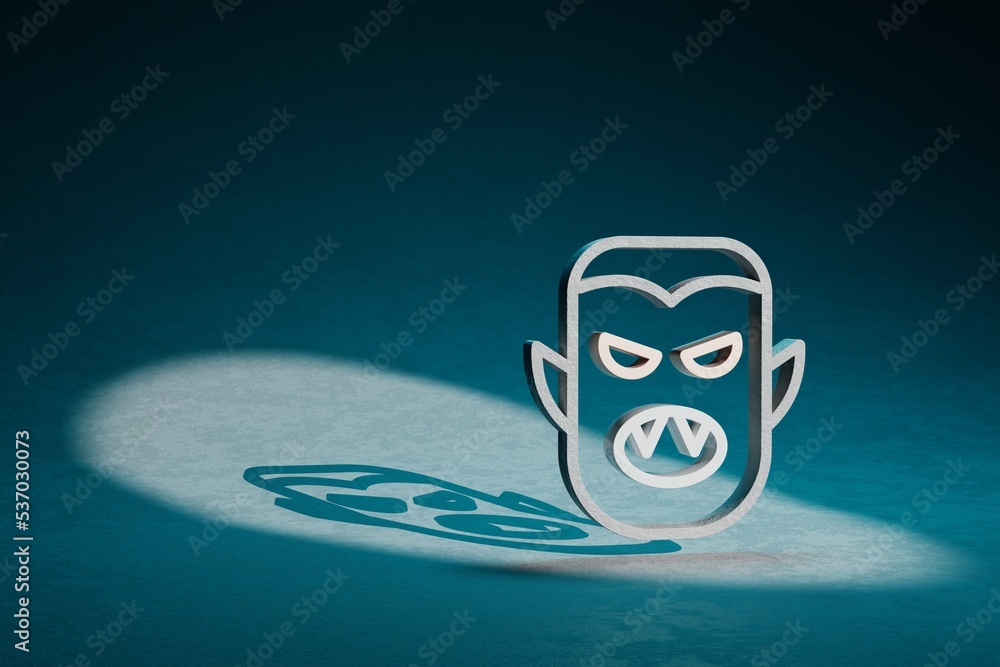 Aufkleber beautiful abstract illustrations halloween vampire symbol icon on a dark blue background. 3d renderi