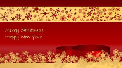Merry Christmas banner with product display 