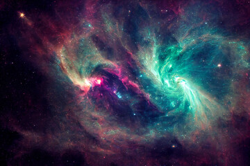 Obraz na płótnie Canvas Space background. Nebula, stars, deep space. Science fiction nebula background