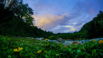photo of a river in a suburb in aceh indonesia - obrazy, fototapety, plakaty