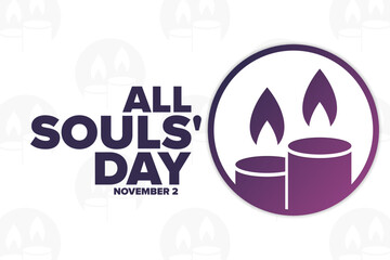 All Souls' Day. November 2. Holiday concept. Template for background, banner, card, poster with text inscription. Vector EPS10 illustration.
