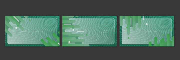 Set of abstract green presentation background