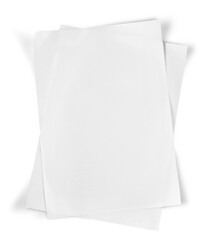 Pile of blank paper on isolated on white