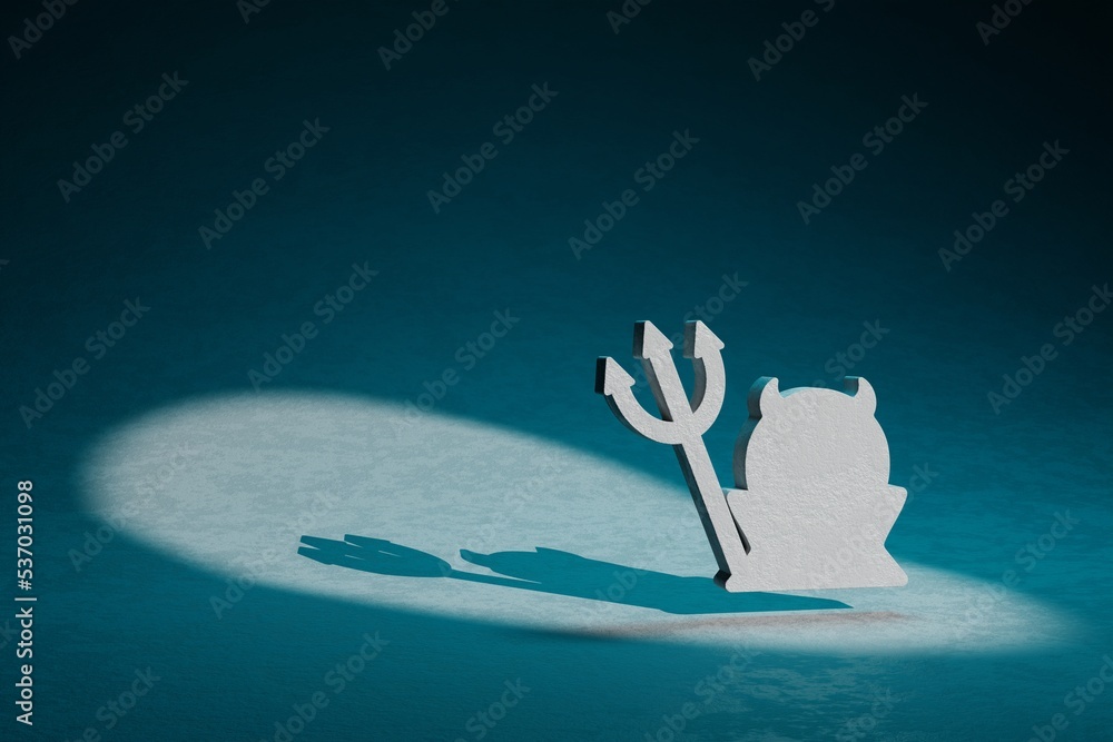 Aufkleber beautiful abstract illustrations halloween devil symbol icon on a dark blue background. 3d rendering
