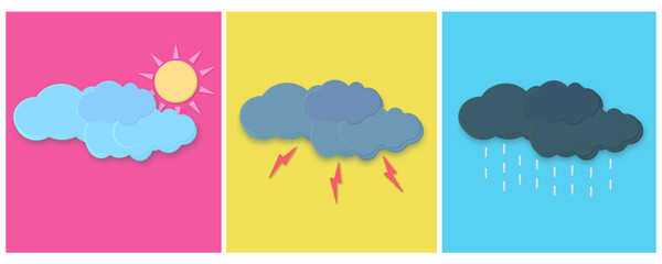 Weather forecast cloud vector illustration