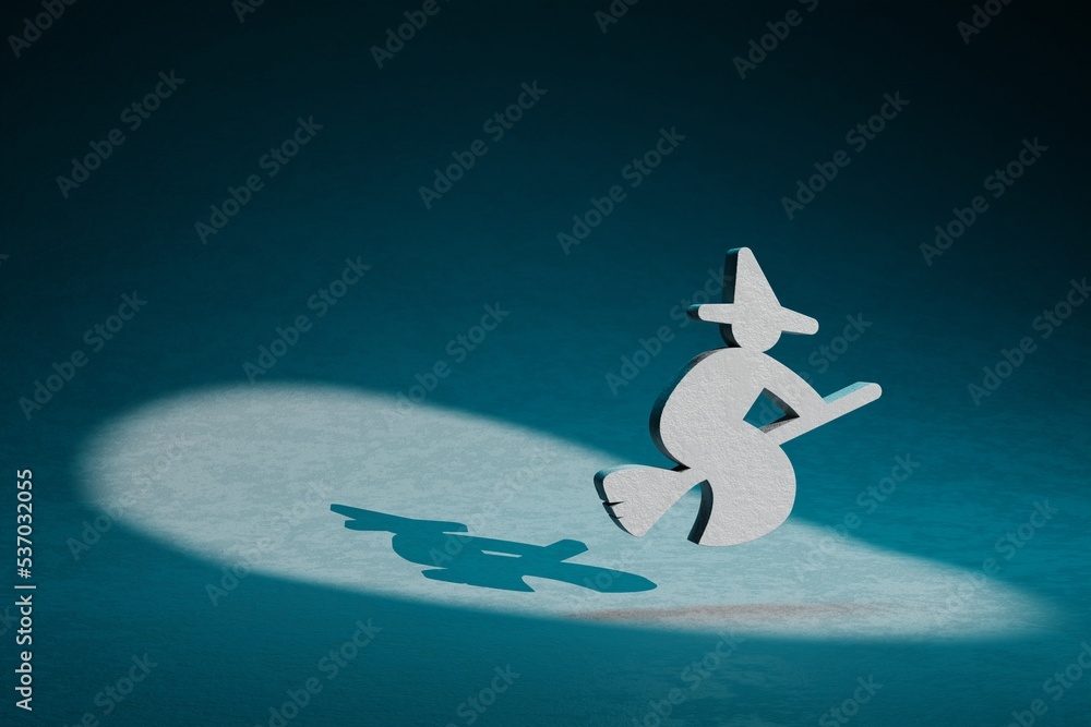 Poster Beautiful abstract illustrations Which symbol icon on a dark blue background. 3d rendering illustration. Background pattern for design.