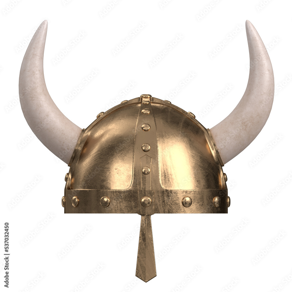 Wall mural 3d rendering illustration of a viking helmet