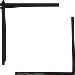 Obraz premium An empty square. Black doodle rectangle on white background. Vector of a scribble of a frame. Isolated vignette drawing icon. Simple background.