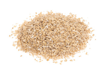 Oat flakes isolated white background, close up. oatmeal. barley flakes. rolled oat