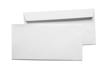 Blank Card and Envelope on white - obrazy, fototapety, plakaty