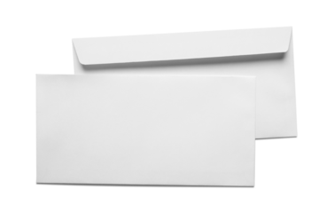 Blank Card and Envelope on white