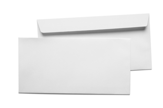 Blank Card and Envelope on white