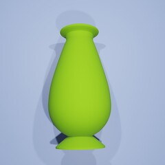 yellow vase or pot to put flower,3d