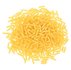 Obraz premium Spiral pasta isolated on white background. texture closeup