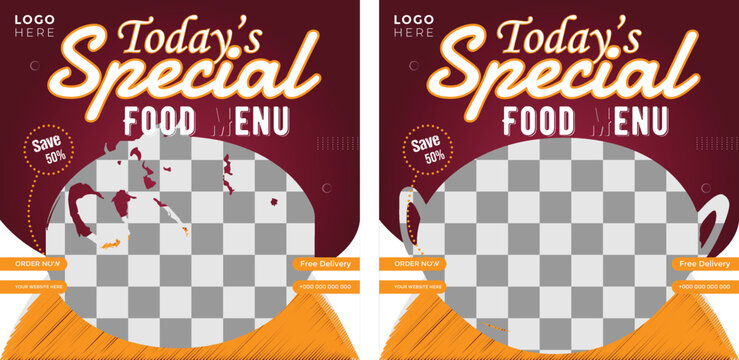 Today's special menu social media post menu template editable social post design