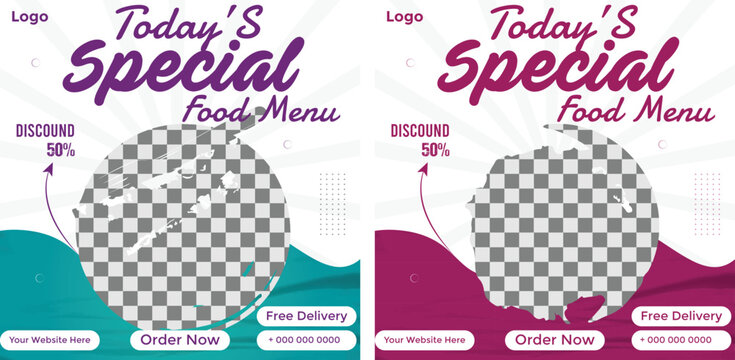 Today's special menu social media post menu template editable social post design