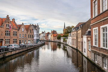 Naklejka na ściany i meble Canals in Brugge, Belgium