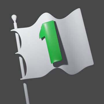 white flag with nomber one