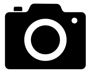 Photo camera flat icon. Photo device flat filled illustration