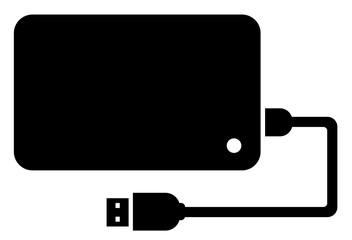 Portable drive flat icon isolated. Portable storage device falt illustration