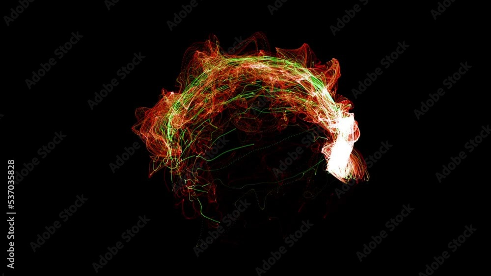 Wall mural cosmic energy strings. energy flows in the form of thin bright elements. lines form structural fiber