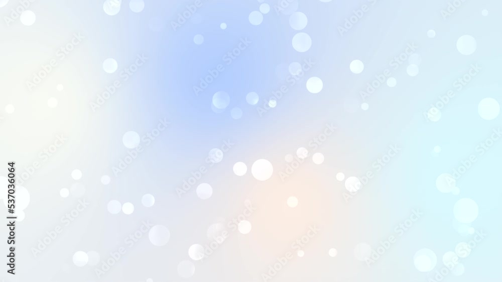Poster night snow, very light blue, enoki and pink glow bokeh gradient background loop motion. moving bubbl
