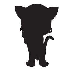 Christmas cat silhouette vector isolated on white background coloring page for kids zentangle cat shirt design, logo, tattoo, decoration and kids coloring book