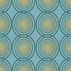 Yellow and blue, green seamless pattern background.  With various sized circles. Perfect for fabric, scrapbooking, quilting, wallpaper and many more projects.