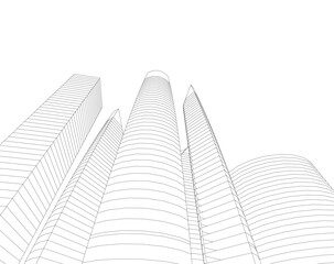 Naklejka premium abstract architecture vector 3d illustration