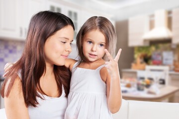 young happy mother have fun with a child