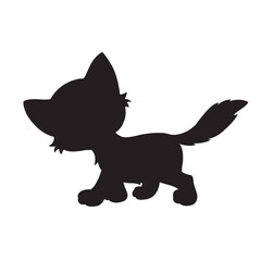 Christmas cat silhouette vector isolated on white background coloring page for kids zentangle cat shirt design, logo, tattoo, decoration and kids coloring book