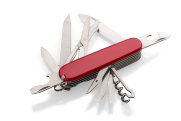 Multi-Tasking metal Penknife isolated on white