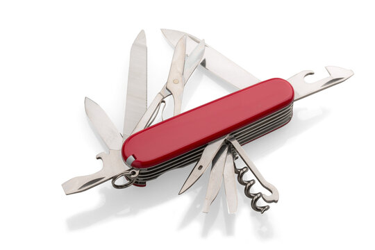 Multi-Tasking metal Penknife isolated on white