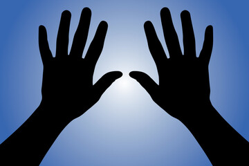 silhouette of hands