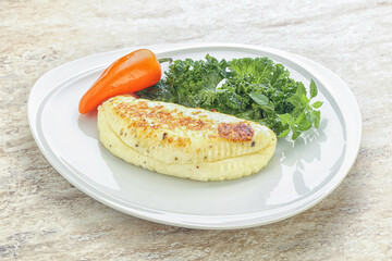 Roasted traditional cheese haloumi