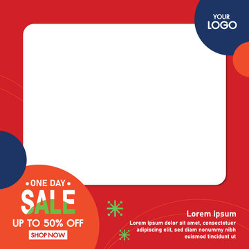 one day sale banner design. Sale banner, shop now. Vector illustration.