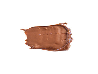 Chocolate cream spread png. Top view.