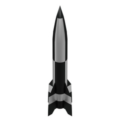 3d rendering illustration of a V2 rocket missile