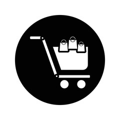 Basket, carry, cart icon design. Black vector design for web and mobile.