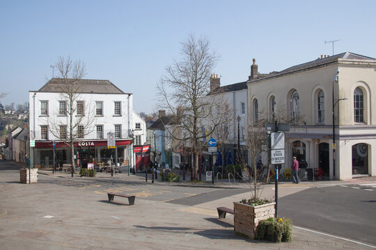 Views of Chepstow town centre, in Monmouthshire in Wales in the UK