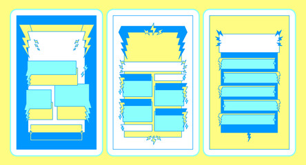 Lightning Bolt Cute concept for brochure, presentation, card, flyer, cover design, infographic, booklet, ads. Flat geometric template. Vector Layout.
