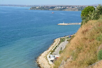 Panorama view blue sea